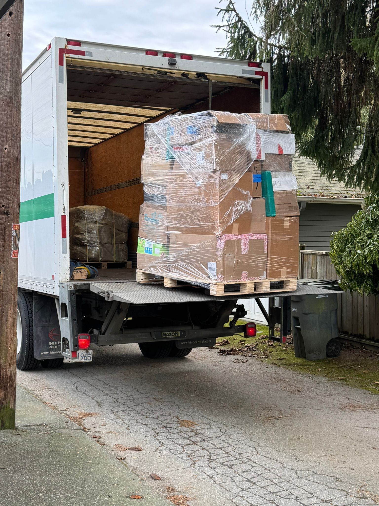Heading into 2026 Batch - Delivery truck with large pallet ready for unloading