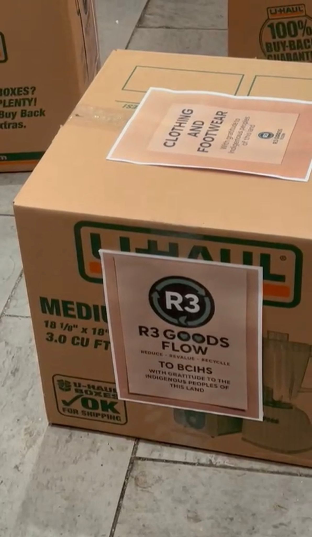 Thanksgiving Donation - Another angle of labeled donation box for BCIHS Indigenous community